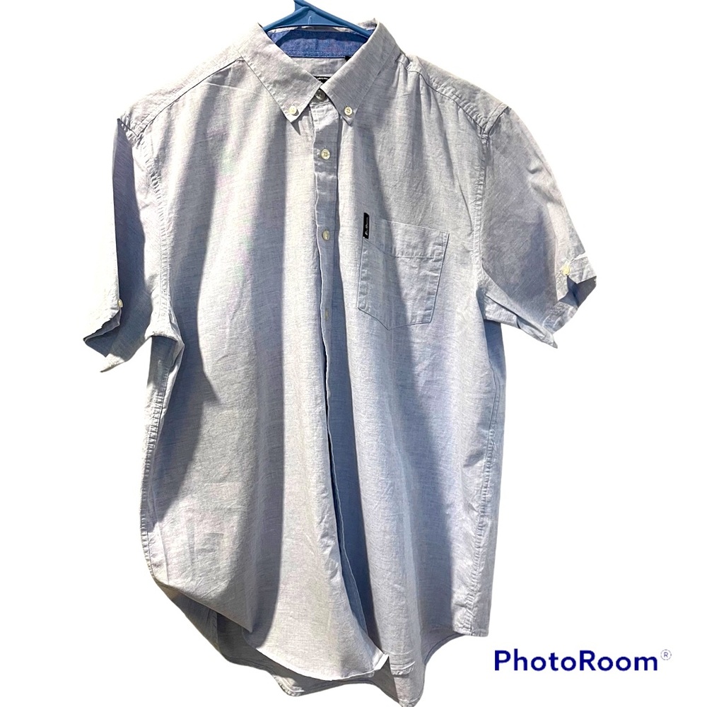 Ben Sherman Short Sleeve Shirt Blue XL Cotton Like New Button Up